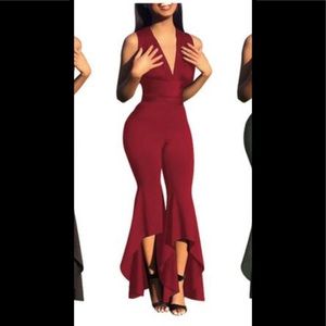 Sexy red jumpsuit